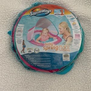 Swimways Baby Spring Float Sun Canopy - Pink Fish